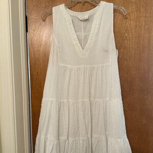 White Cotton Sleeveless Dress